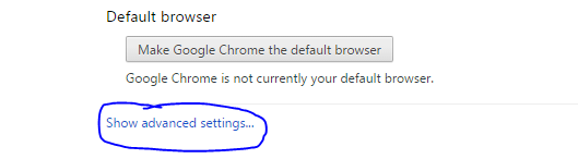 click on Show advanced settings
