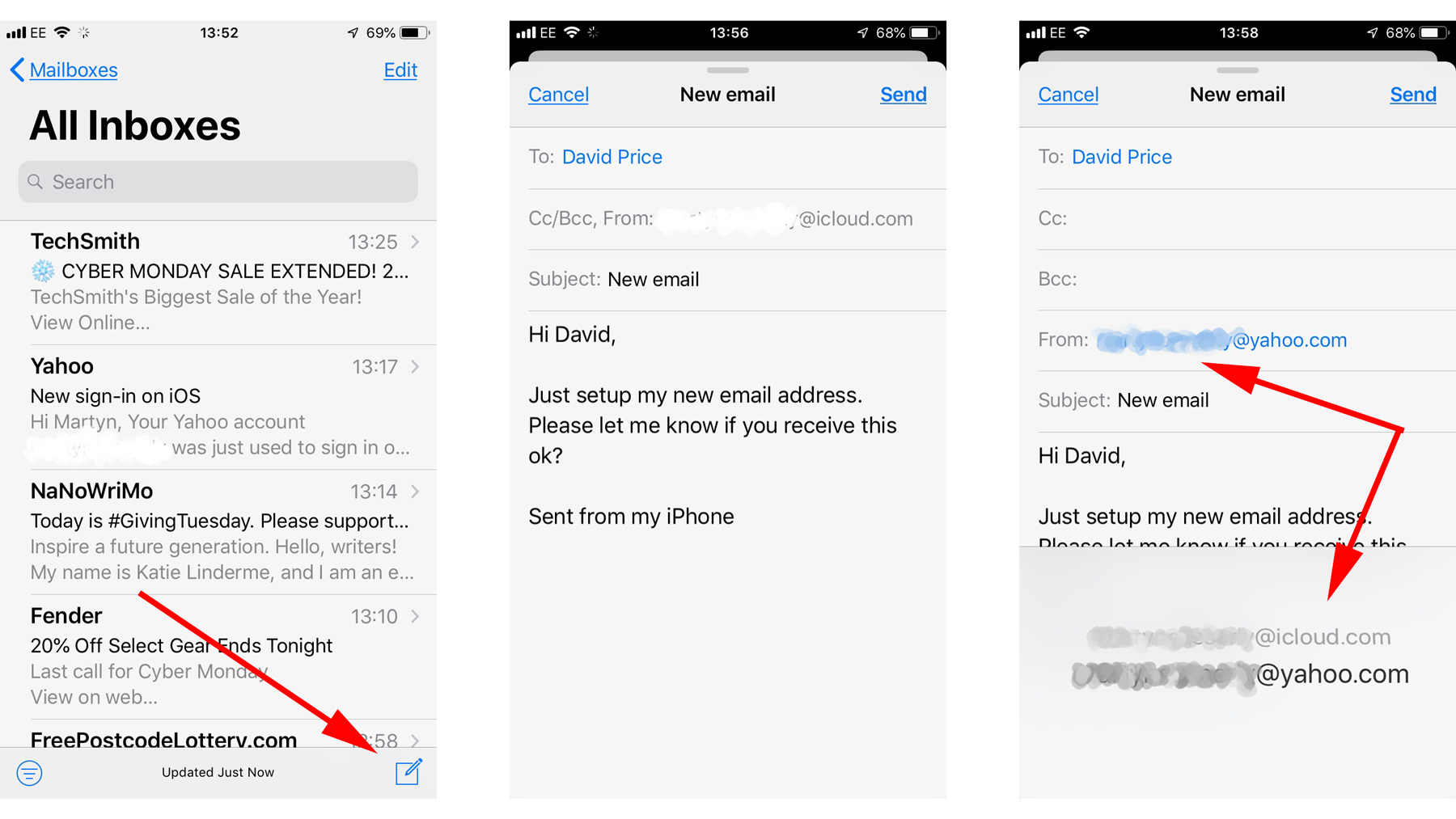 Set up and send e-mails on iPhone or iPad: send test e-mail