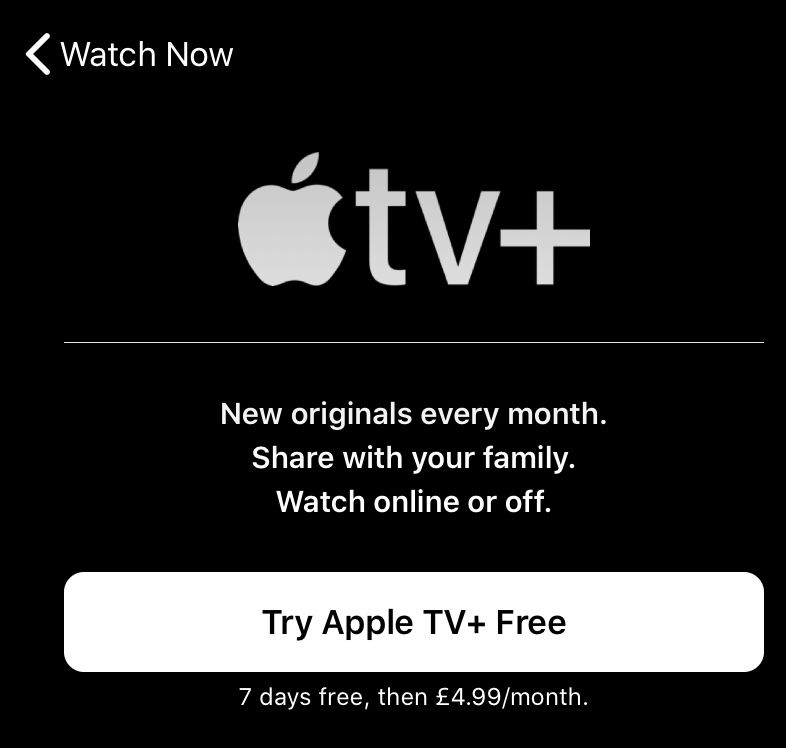 Try Apple TV plus
