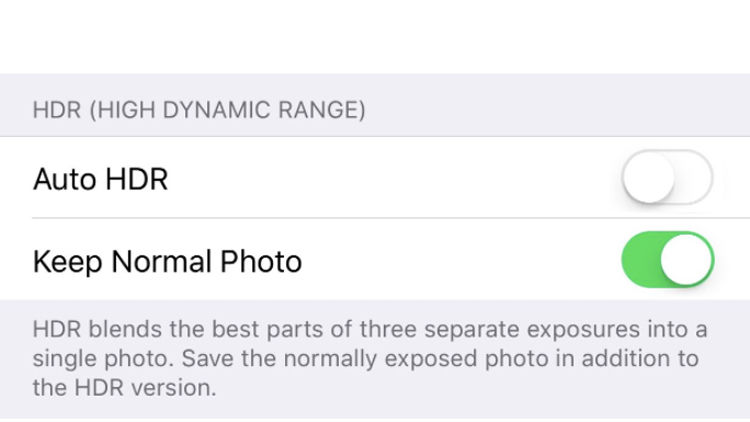 how to enable hdr on iphone 