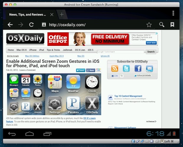 ice cream sandwich android emulator mac
