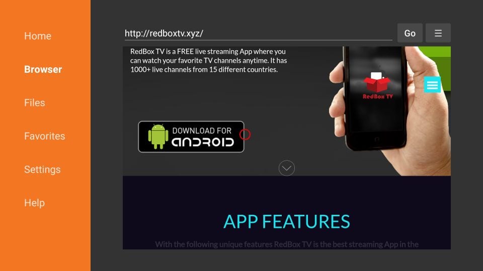 redbox tv app not installed