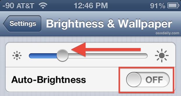 brightness slider not working iphone