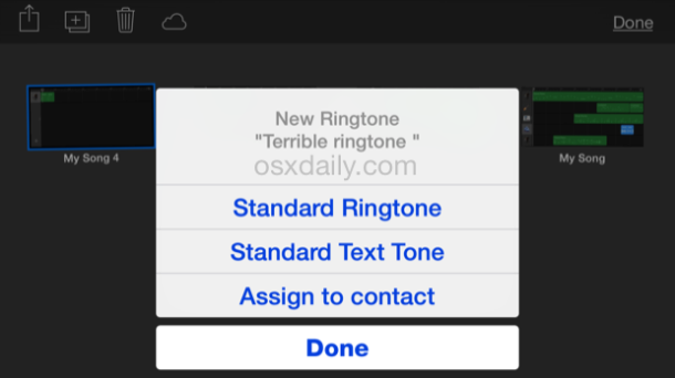 export garageband ringtone to iphone