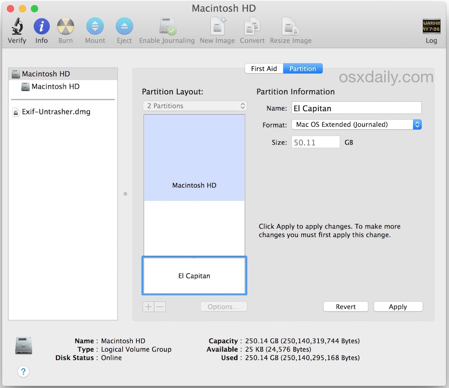 how to install os x el capitan on a blank hard drive