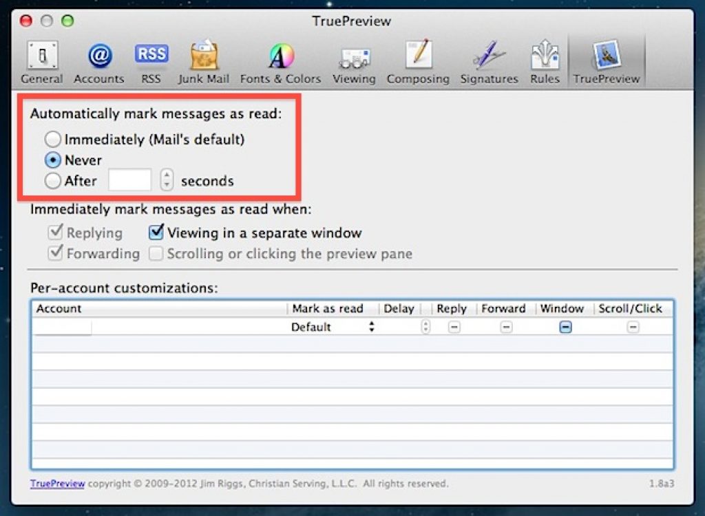 change the recieve email for messages on a mac