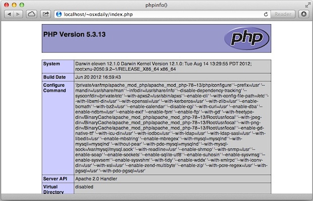 apache php for mac