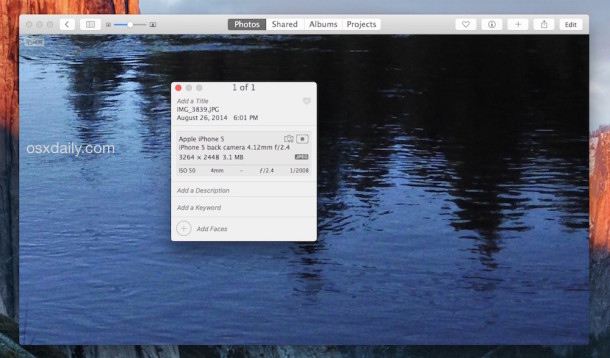 how to access exif data mac