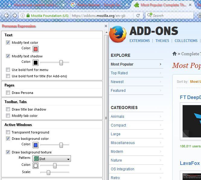 how to customize firefox themes