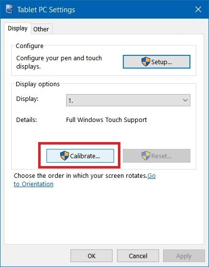 how to calibrate pen on open canvas 6 for touch screen