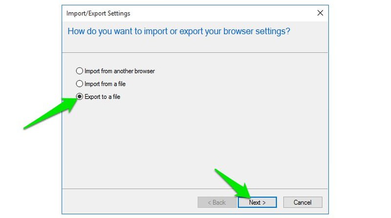 export bookmarks from internet explorer