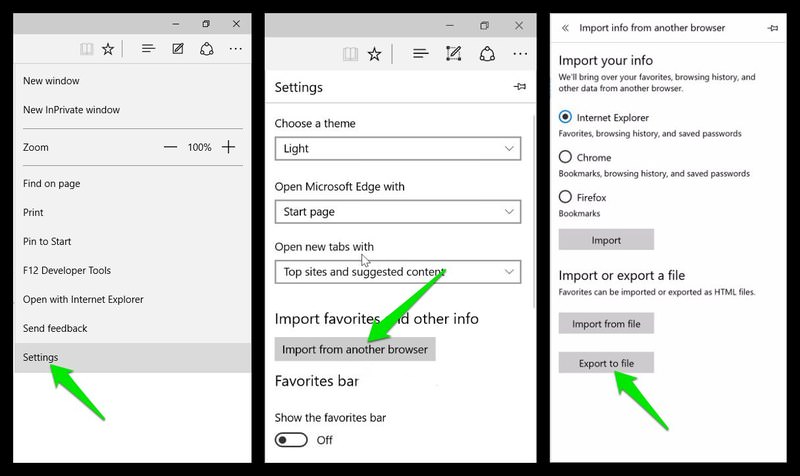 export favorites