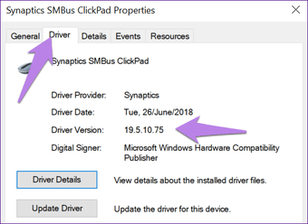 synaptics clickpad driver windows 10 reset