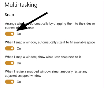 windows 10 enable snap assist