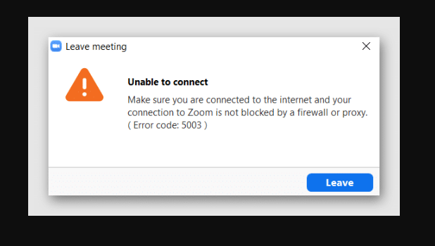 Fix: ‘Zoom Error Code 5003’ Issue