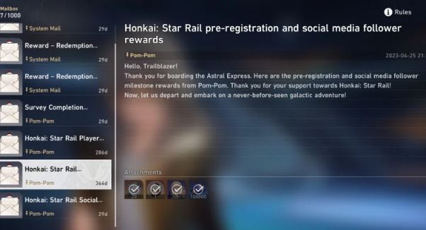 How To Claim Pre-Registration Rewards In Honkai Star Rail