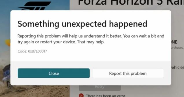 Fix: "Microsoft Store Error 0x87e00017" issue