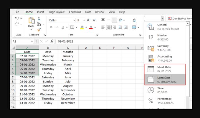 Excel: How to Change Date Format