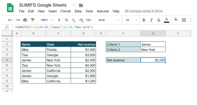 How to Use SUMIF in Google Sheets
