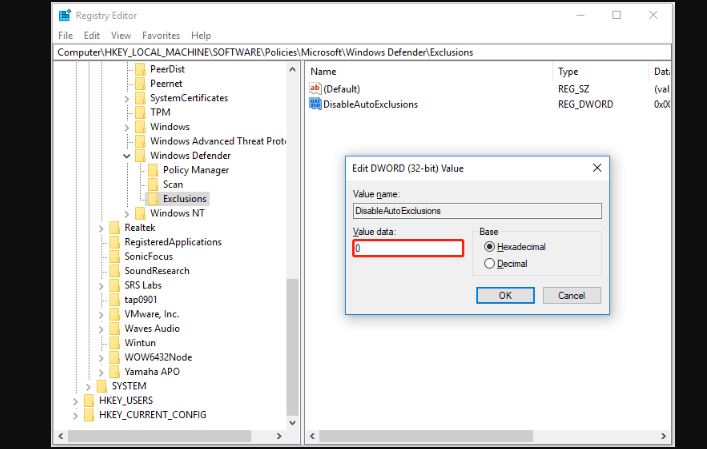 How to fix 'Windows Defender Exclusions Not Working' issue