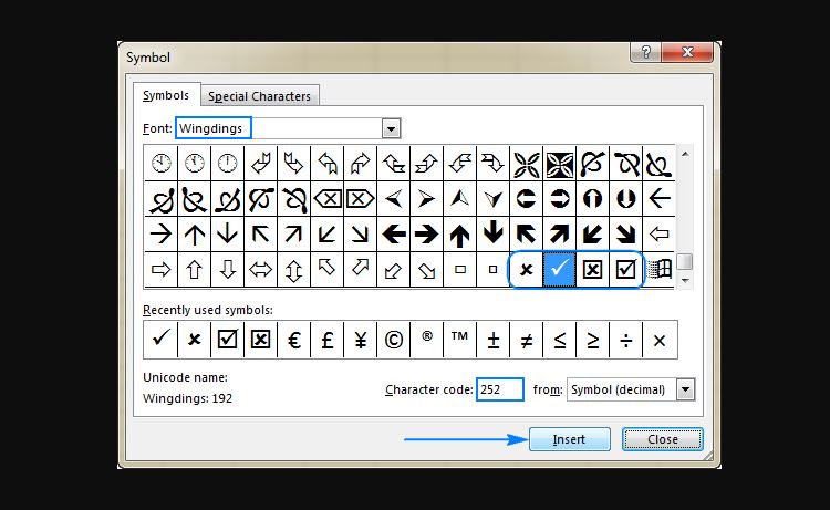 How to Insert a Check Mark in Excel