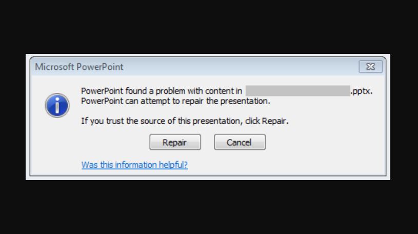 (Fixed) “PowerPoint Found a Problem With the Content” Error