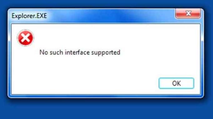Fix "No Such Interface Supported" Error in Windows
