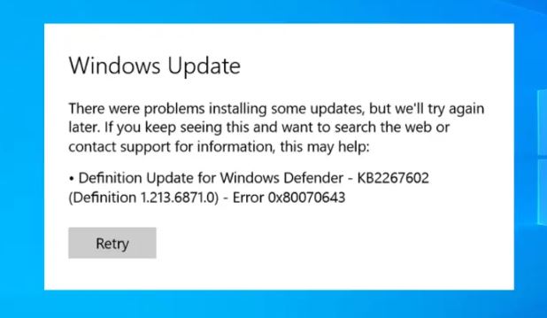 Fix: 'Windows Update Error 0x80070643' issue