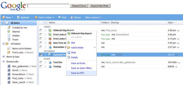 Google Docs vs Open Office