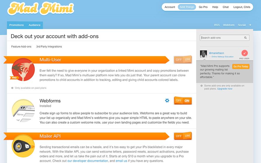 Mailchimp vs Mad Mimi