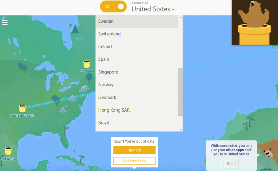 TunnelBear vs Private Internet Access