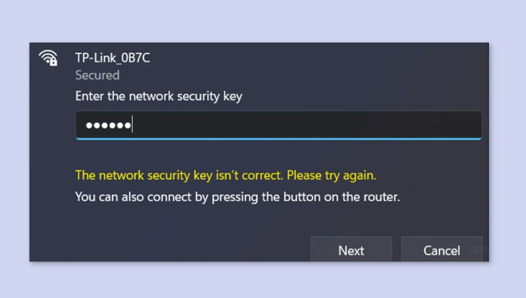 Fix: "Network Security Key Mismatch" Error on Windows