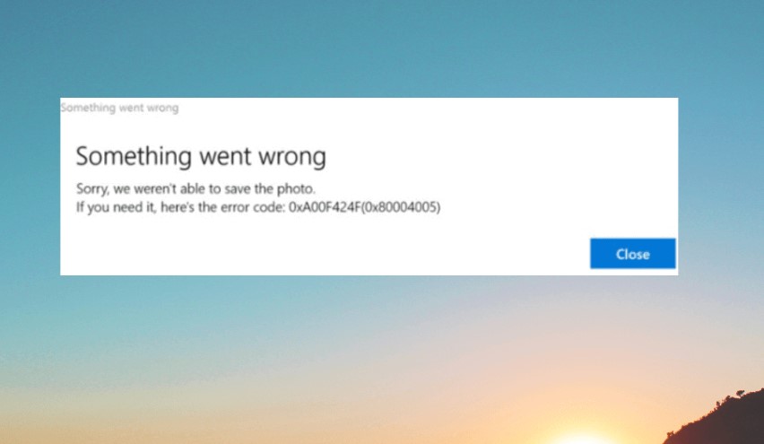 Fix: '0XA00F425C Camera App Error' issue