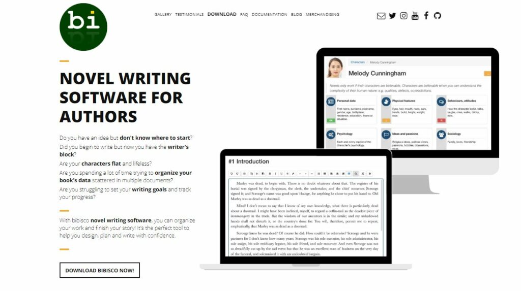 Bibisco vs Scrivener