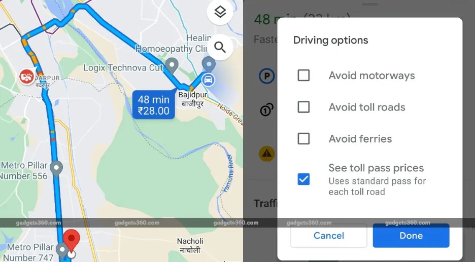 Google Maps: How To View Toll Prices on Android and iPhone