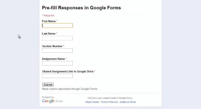 How to Pre-Fill Responses in Google Forms