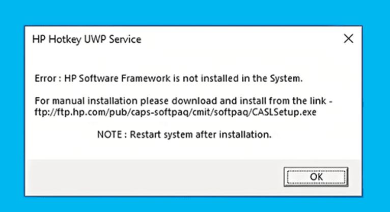 Fix: "HP Software Framework Is Not Installed" Error in Windows