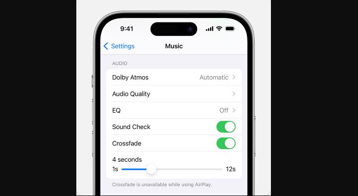 (iOS 17) How to enable Crossfade in Apple Music