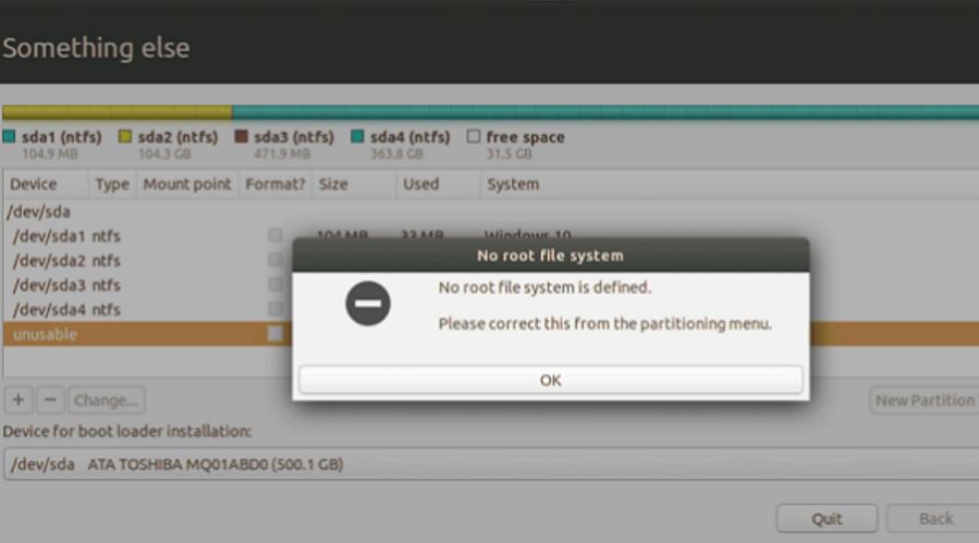 How to Fix 'No Root File System is Defined' issue