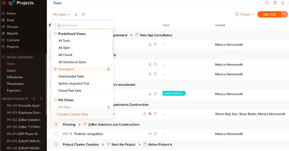 Zoho Projects review