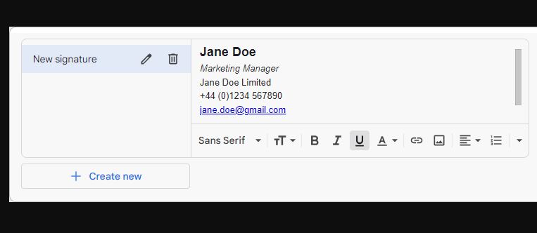 How to create a signature in Gmail