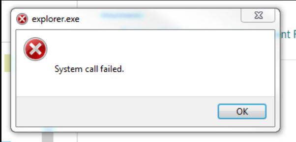 How to Fix 'Explorer.exe System call failed error' issue in Windows 11/10