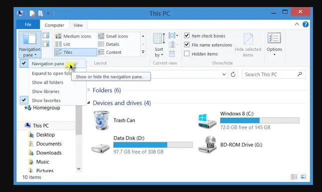 How to Fix 'File Explorer Navigation Pane missing' issue on Windows 11/10