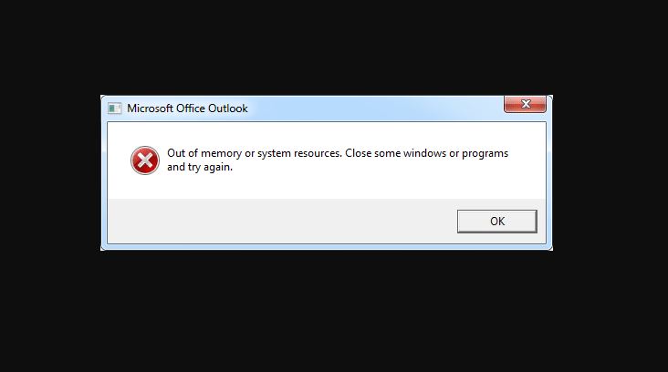 How to Fix ‘Outlook Out of Memory or System Resources’ Error