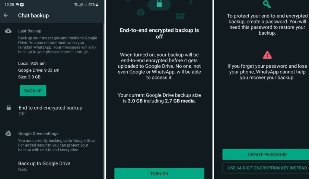 How to encrypt WhatsApp chat backups