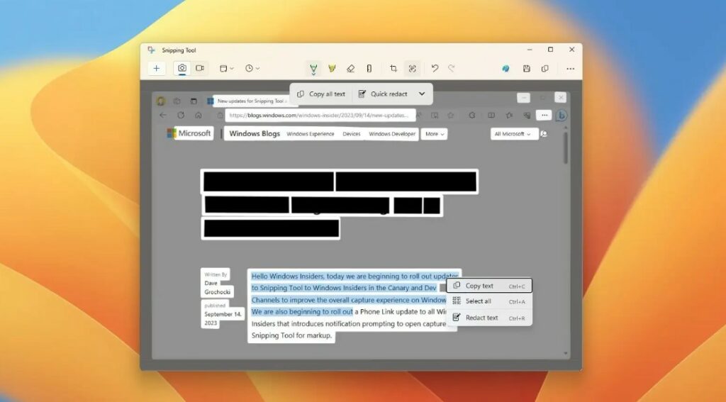 How to Use Text Actions in Snipping Tool on Windows
