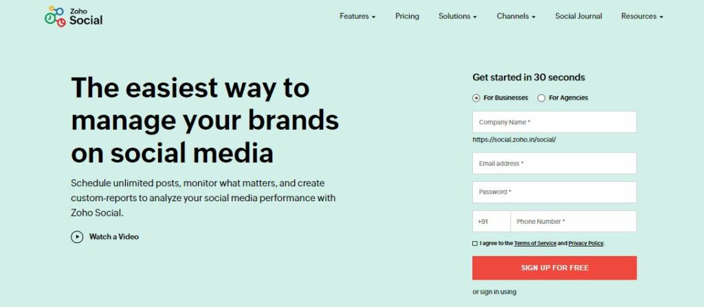 Zoho Social review