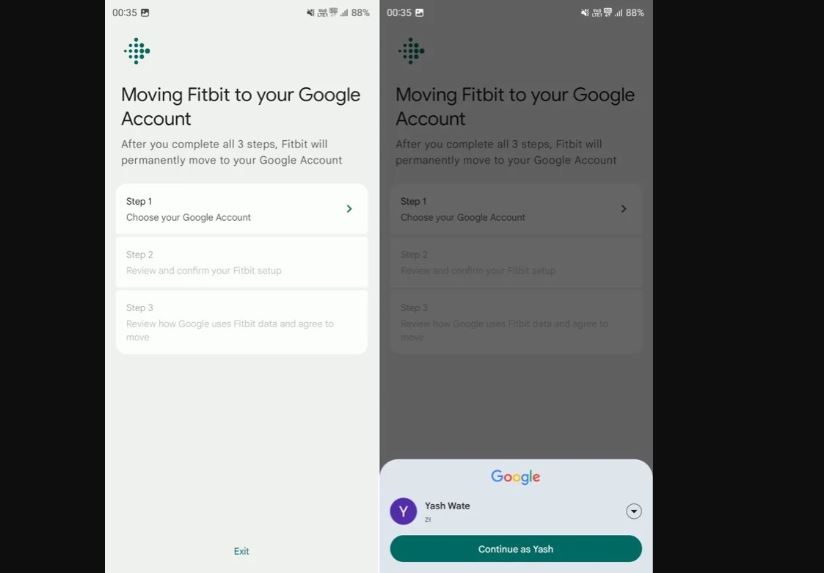 How to move Fitbit account to Google account