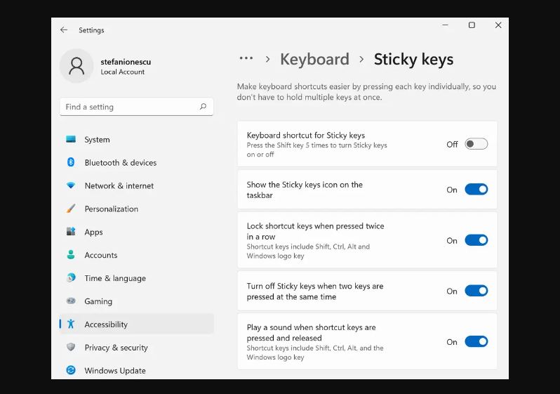 How To Turn Off Sticky Keys in Windows 11/10