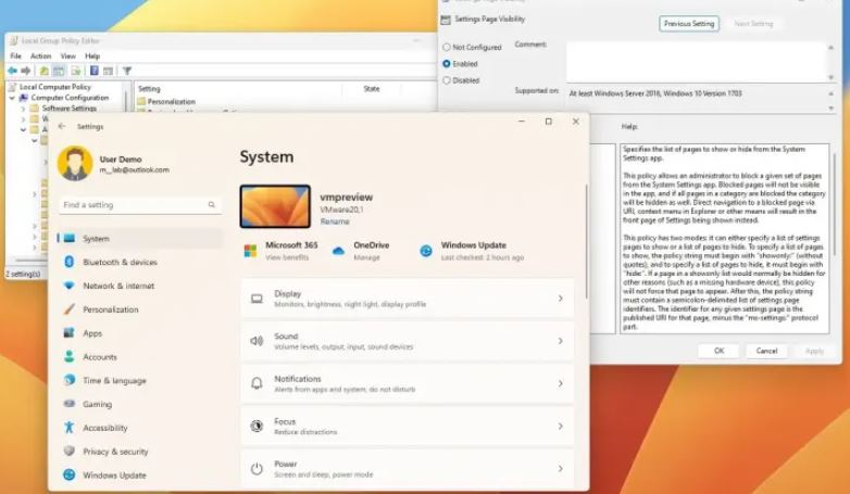 How to Add or Remove Settings Home page in Windows 11/10